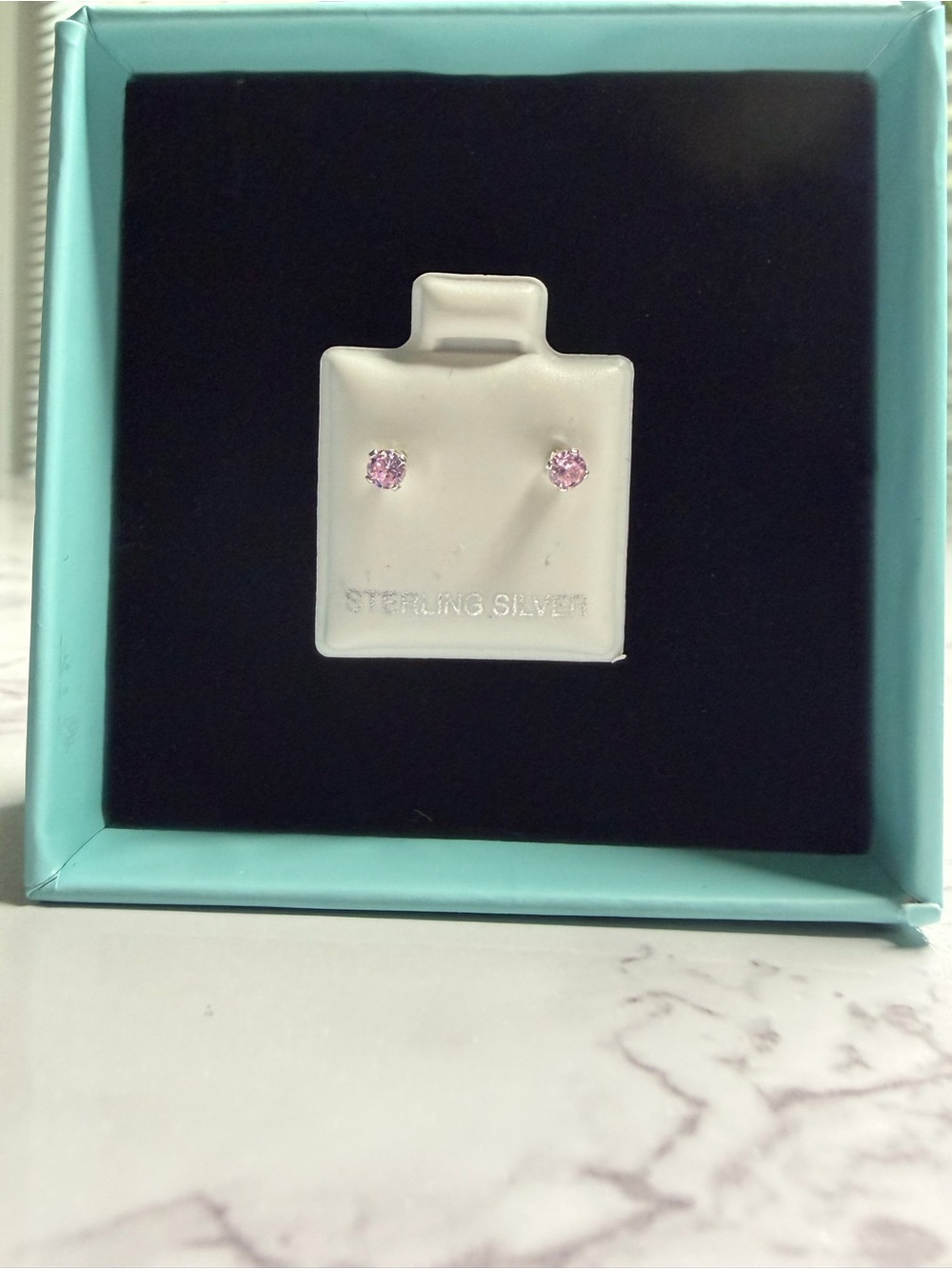 925 Sterling Silver Pink Earrings